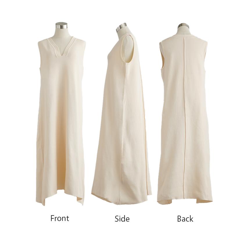 トップス ワンピース ニット ロング レディース ニットワンピース ロングワンピース 重ね着 レイヤード | HUG.U | 15