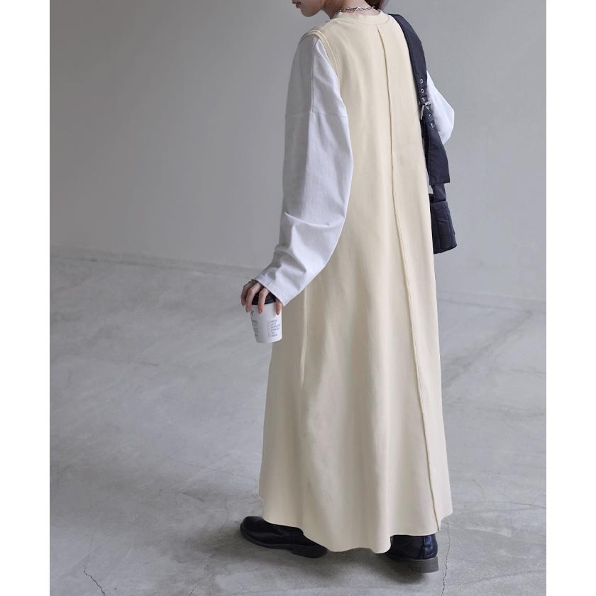 トップス ワンピース ニット ロング レディース ニットワンピース ロングワンピース 重ね着 レイヤード | HUG.U | 09