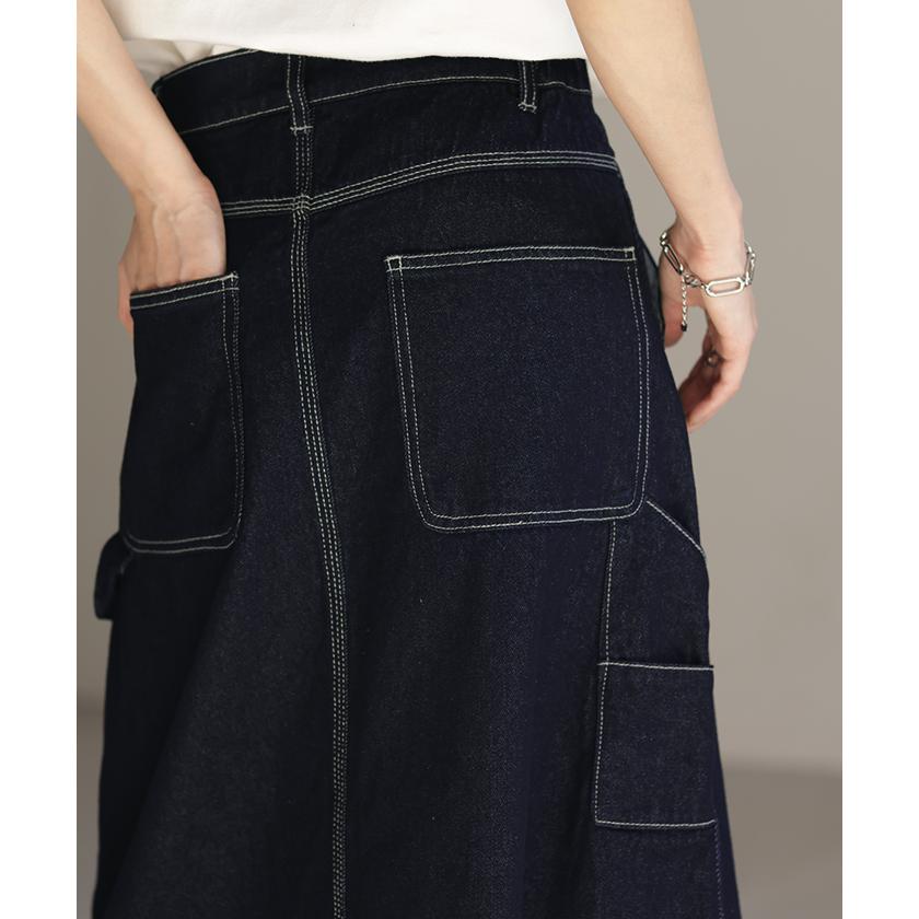 スカート デニム ロングスカート デニムスカート レディース ロング フレア フレアスカート Aライン Aラインスカート ボトムス | HUG.U | 10