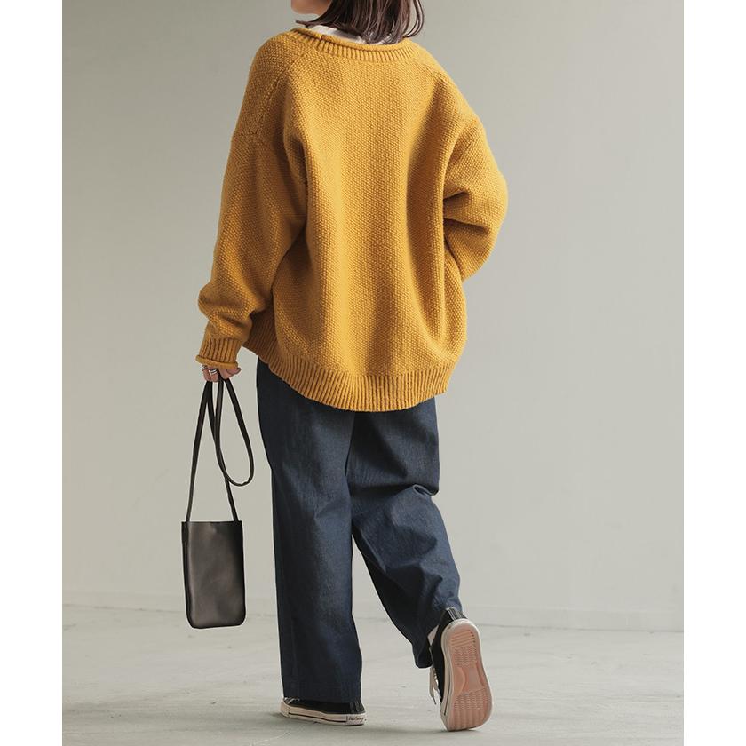 パンツ デニム 風 ペグトップ レディース タック リネン 混 テーパード  コクーン クロップドパンツ ウエストゴム | HUG.U | 18