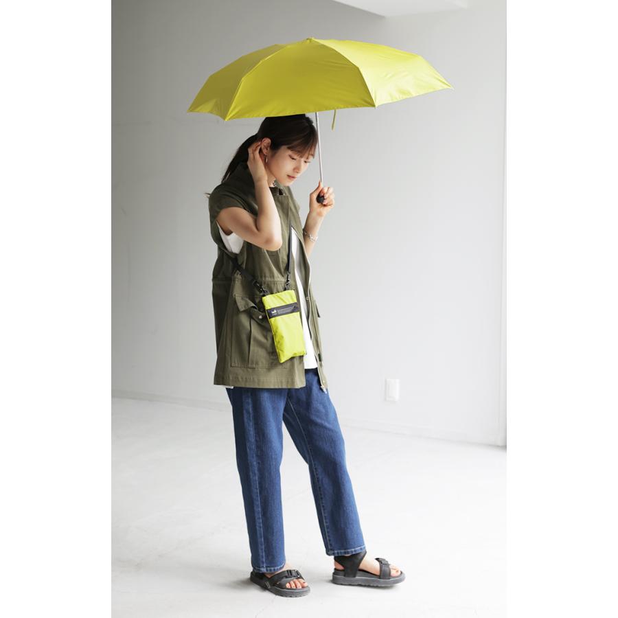 折りたたみ傘 晴雨兼用 UVカット 吸水 サコッシュ レディース 収納ケース 付き 雨傘 軽量 カーボン 防水 遮光率99.9％ | HUG.U | 17