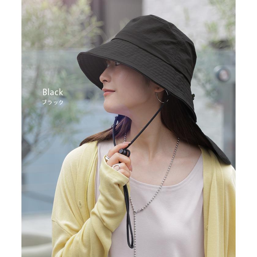 帽子 レディース UVカット バケットハット ネックガード 洗える バケハ 小顔 おしゃれ かわいい UV ハット | HUG.U | 12