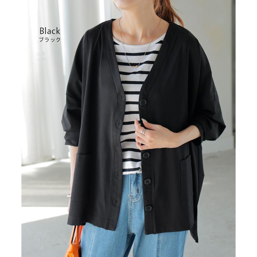 カーディガン ジャスト丈 接触冷感 レディース トップス 涼しい 薄手 体型カバー ニット セーター 軽い | HUG.U | 20