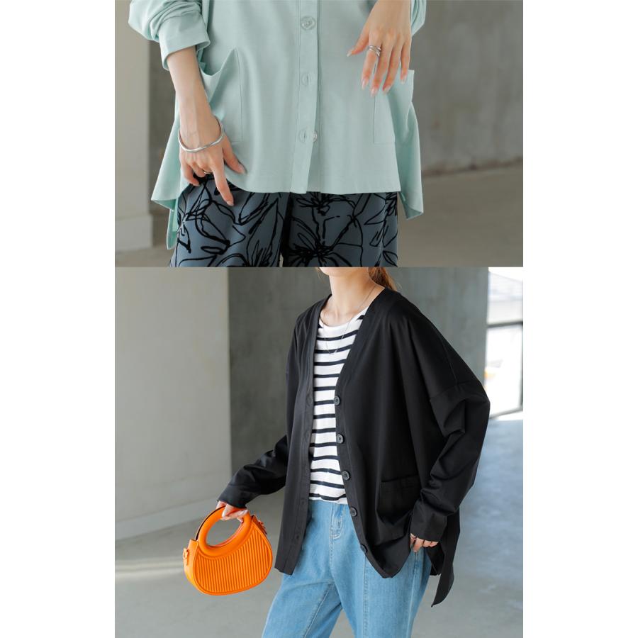 カーディガン ジャスト丈 接触冷感 レディース トップス 涼しい 薄手 体型カバー ニット セーター 軽い | HUG.U | 07