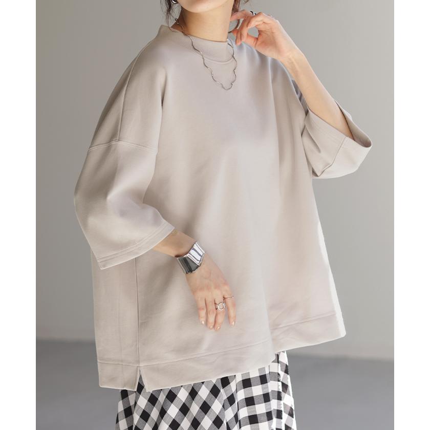 Tシャツ UVカット 接触冷感 体型カバー トップス 紫外線対策 二の腕カバー レディース ドルマンスリーブ | HUG.U | 08