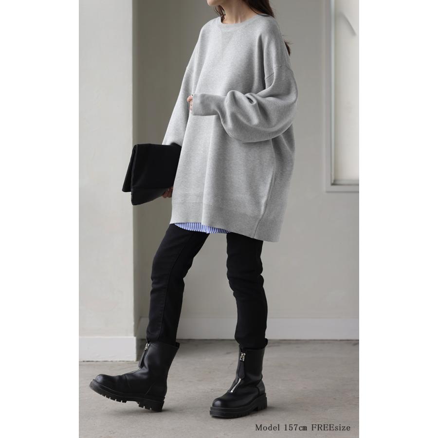 ニット チュニック レディース セーター トップス クルーネック プルオーバー チクチクしない ドルマン ハイケージ ハイゲージニット オーバー 長袖 | HUG.U | 10