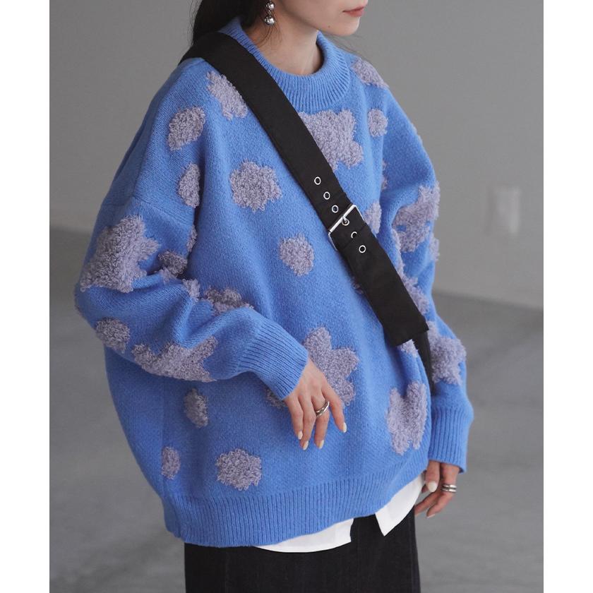 HUG.U（ハグユー） ニット 花柄 セーター レディース トップス 厚手