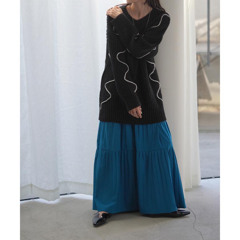 ニット ざっくり チュニック レディース セーター トップス ドルマン ローケージ ローケージニット ウェーブ | HUG.U | 16