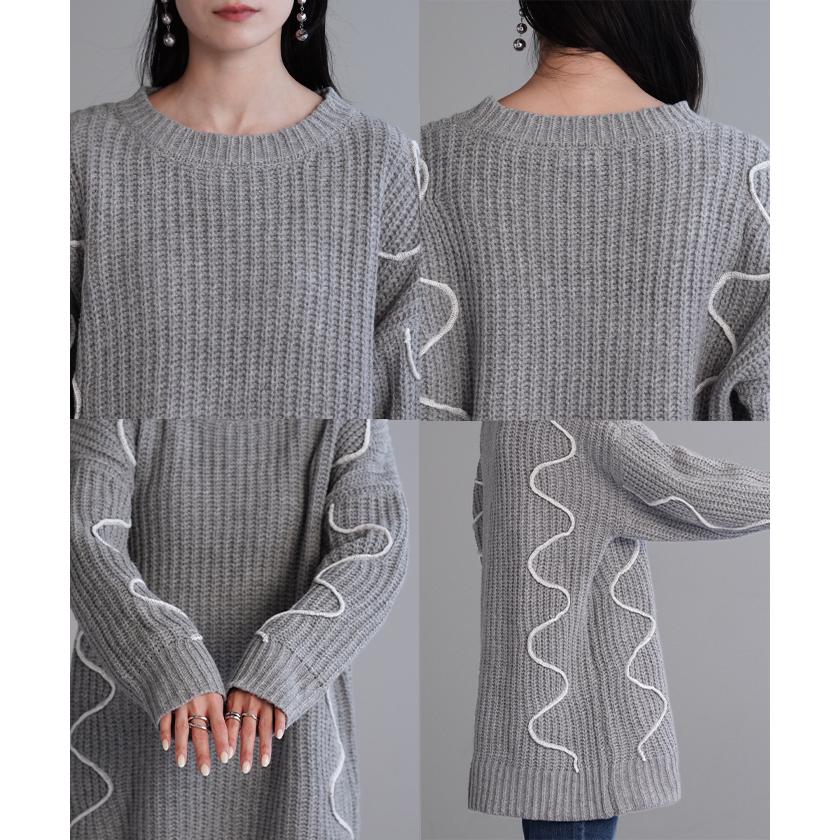 HUG.U（ハグユー） ニット ざっくり チュニック レディース セーター