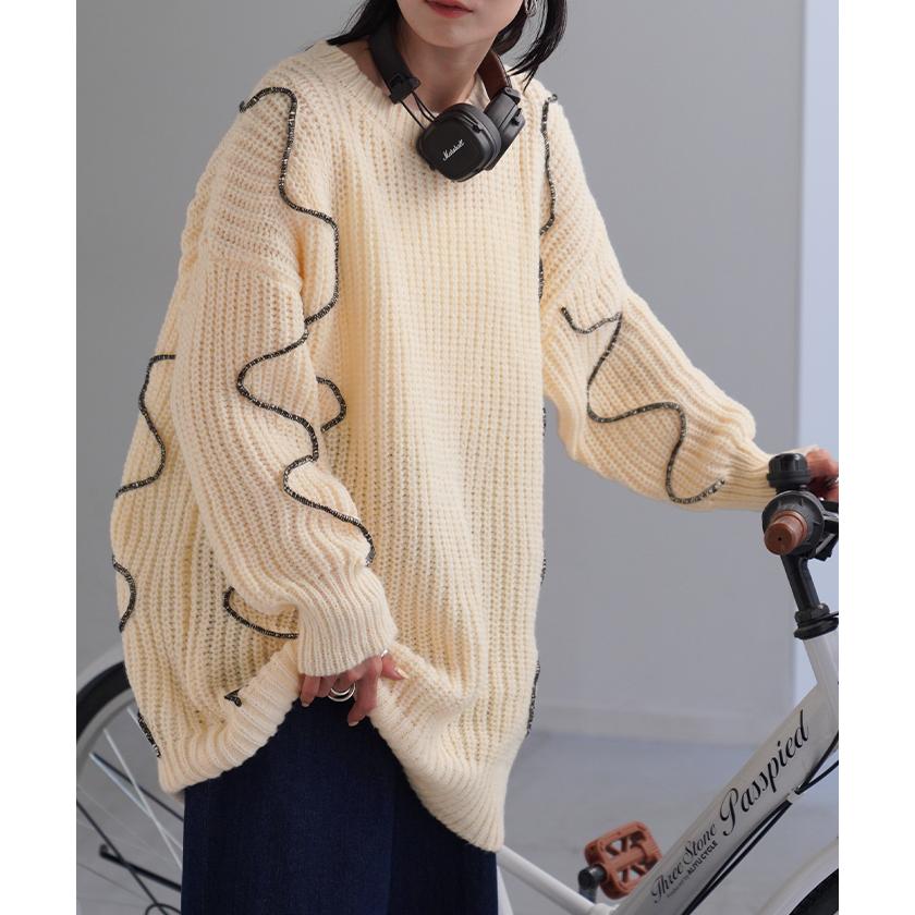 HUG.U（ハグユー） ニット ざっくり チュニック レディース セーター