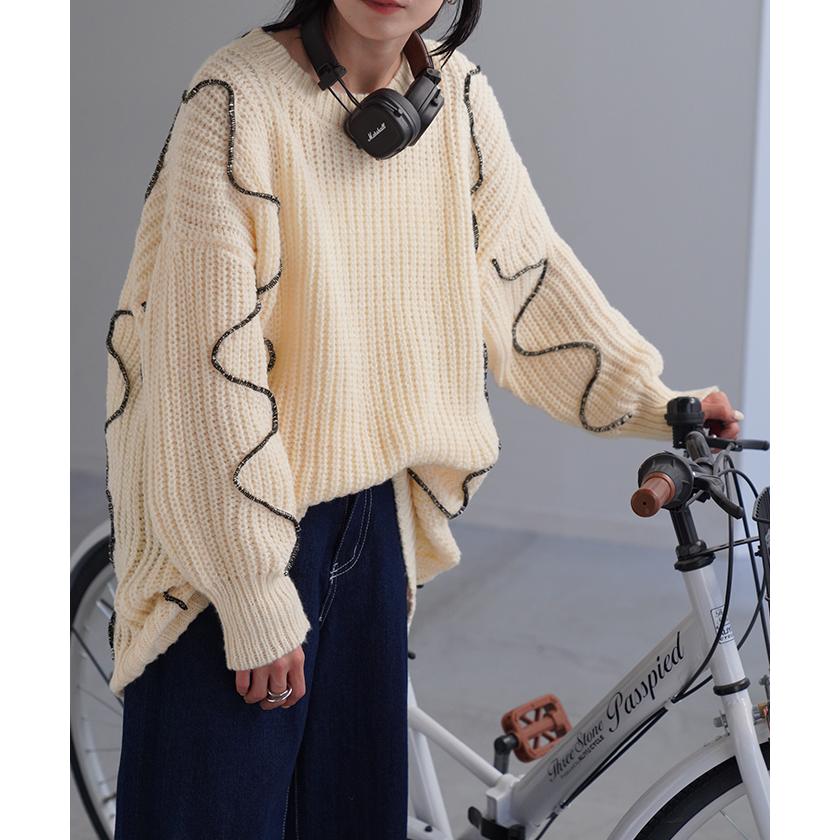 HUG.U ニット ざっくり チュニック レディース セーター トップス