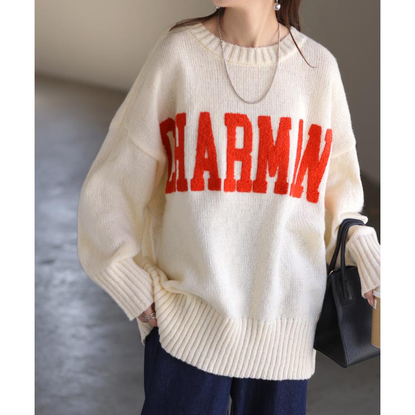 カシミヤ】クーティープロダクション ロゴ刺繍オーバサイズウール