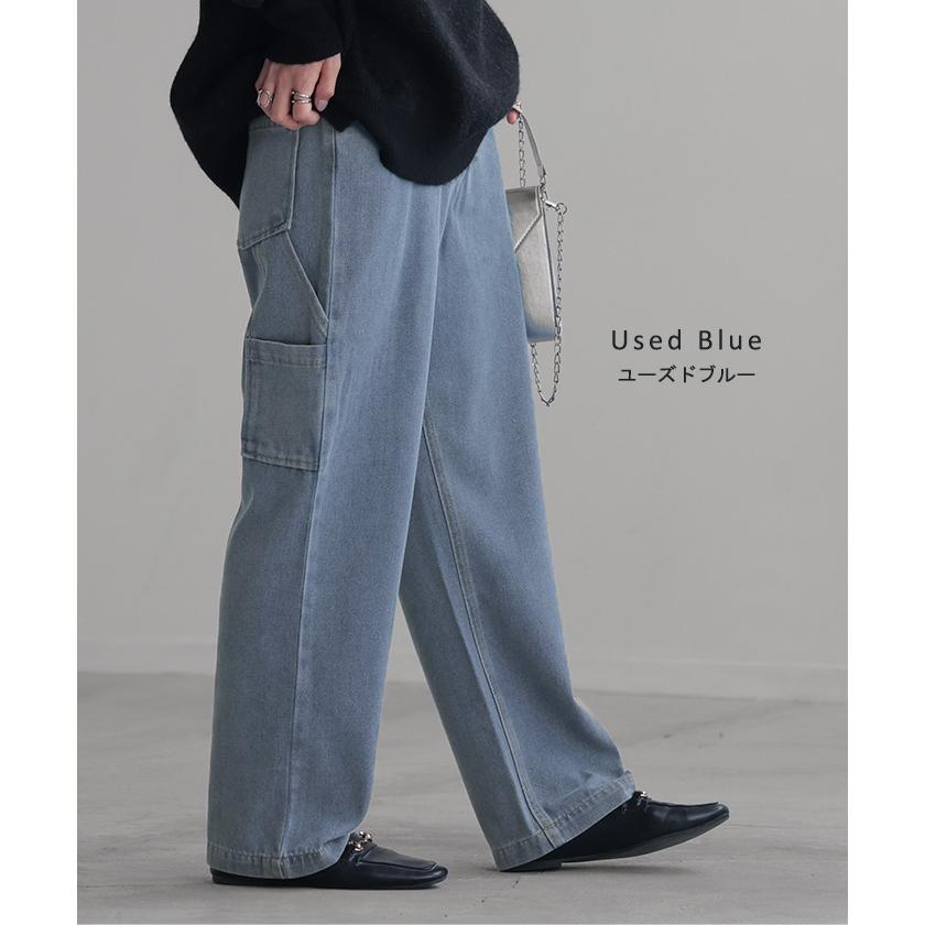 パンツ 別売り セットアップ可 デニム ワイド レディース ボトムス ワイドパンツ ペインターパンツ ハイウエスト | HUG.U | 13