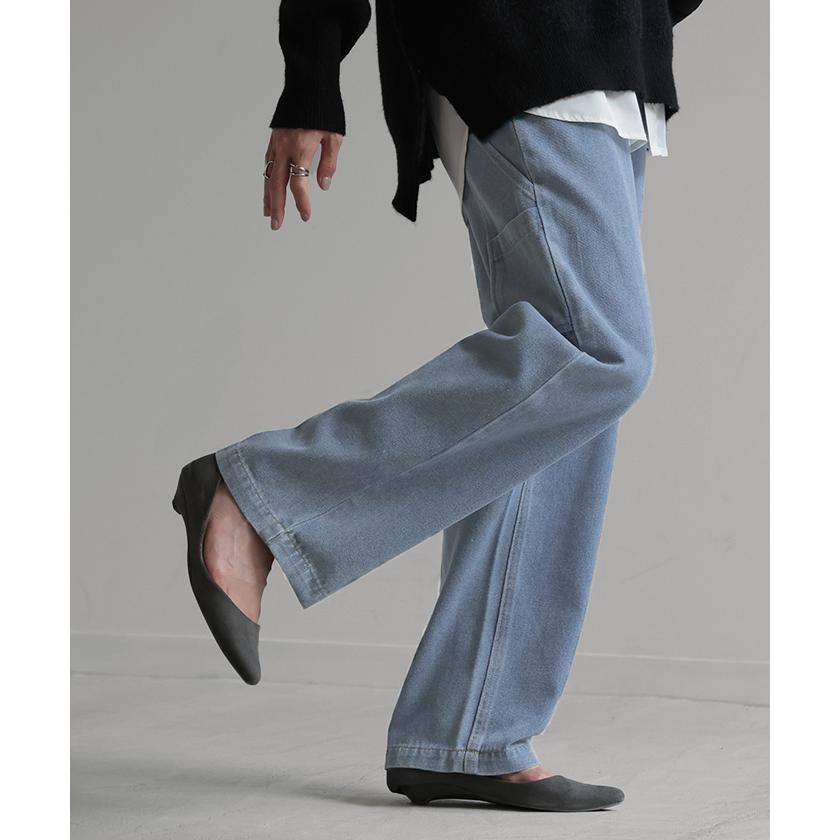 パンツ 別売り セットアップ可 デニム ワイド レディース ボトムス ワイドパンツ ペインターパンツ ハイウエスト | HUG.U | 18