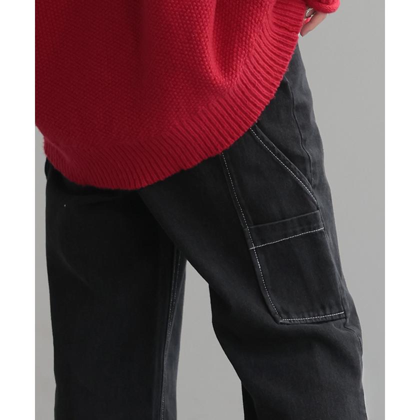 パンツ 別売り セットアップ可 デニム ワイド レディース ボトムス ワイドパンツ ペインターパンツ ハイウエスト | HUG.U | 20