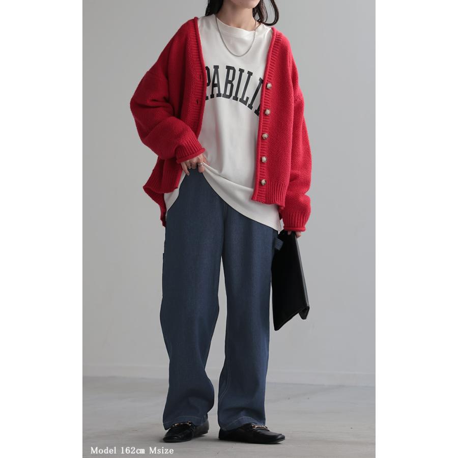パンツ 別売り セットアップ可 デニム ワイド レディース ボトムス ワイドパンツ ペインターパンツ ハイウエスト | HUG.U | 22