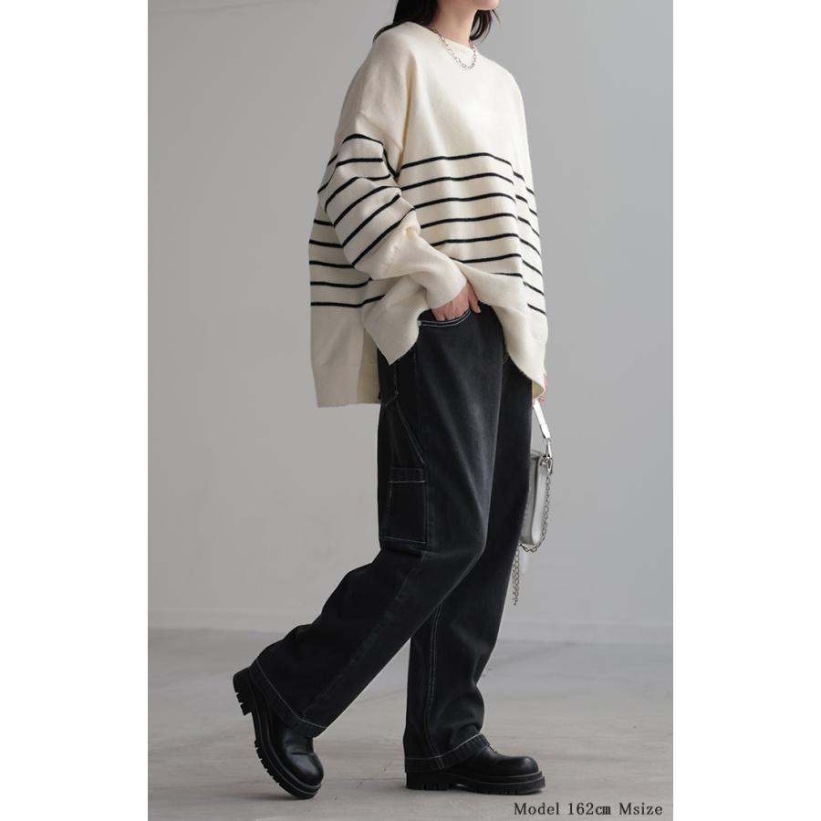 パンツ 別売り セットアップ可 デニム ワイド レディース ボトムス ワイドパンツ ペインターパンツ ハイウエスト | HUG.U | 05