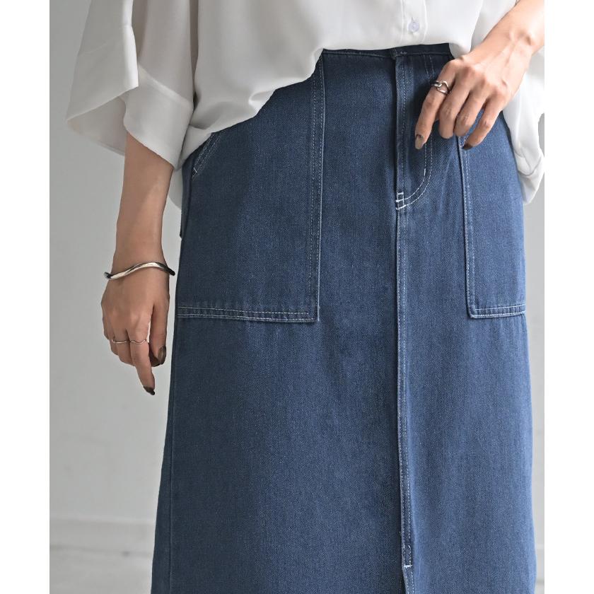 デニム スカート レディース ボトムス デニムスカート ロングスカート ロング 長い 脚長 美脚 おしゃれ マキシ | HUG.U | 19