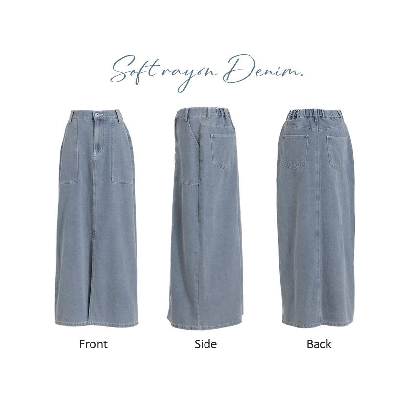 デニム スカート レディース ボトムス デニムスカート ロングスカート ロング 長い 脚長 美脚 おしゃれ マキシ | HUG.U | 22