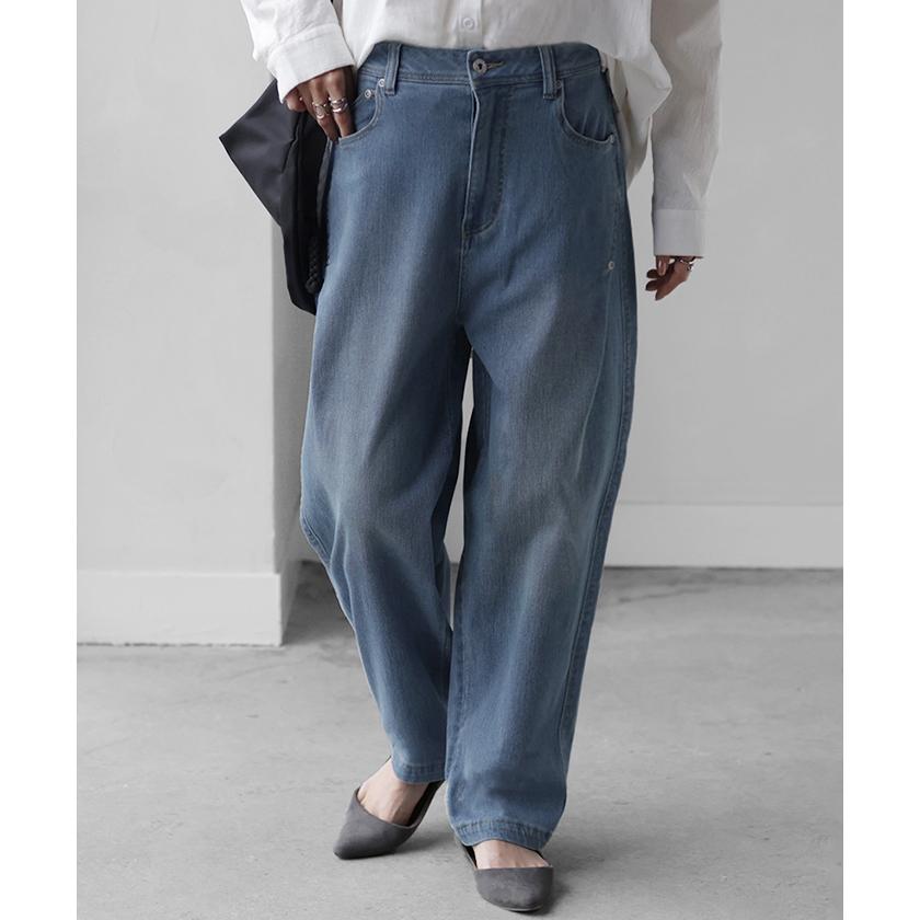 パンツ デニム スウェット ストレッチ レディース ボトムス ボトム ジーンズ ジーパン 無地 ハイライズ テーパード | HUG.U | 07