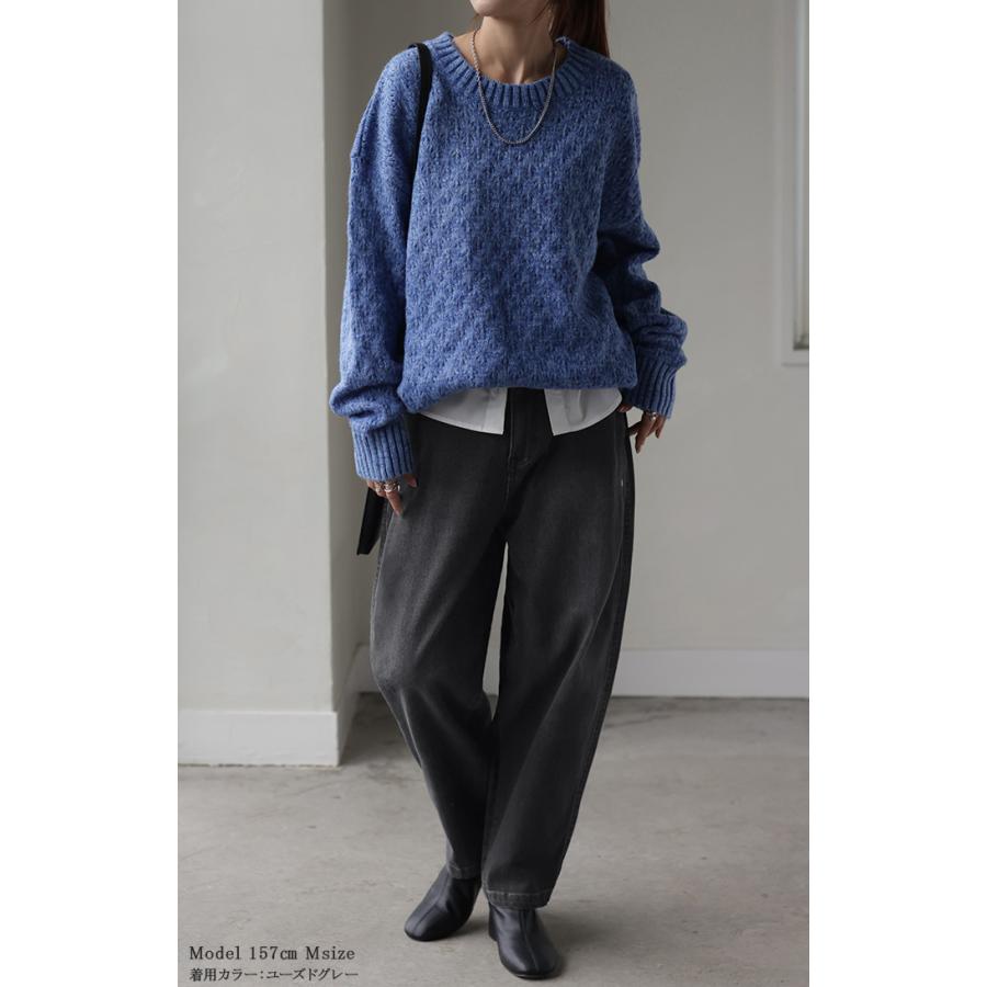 パンツ デニム スウェット ストレッチ レディース ボトムス ボトム ジーンズ ジーパン 無地 ハイライズ テーパード | HUG.U | 09