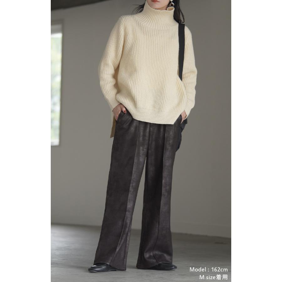 パンツ ミリタリーパンツ レディース センターライン フレア ワイドパンツ ロング ロングパンツ ミリタリー | HUG.U | 19