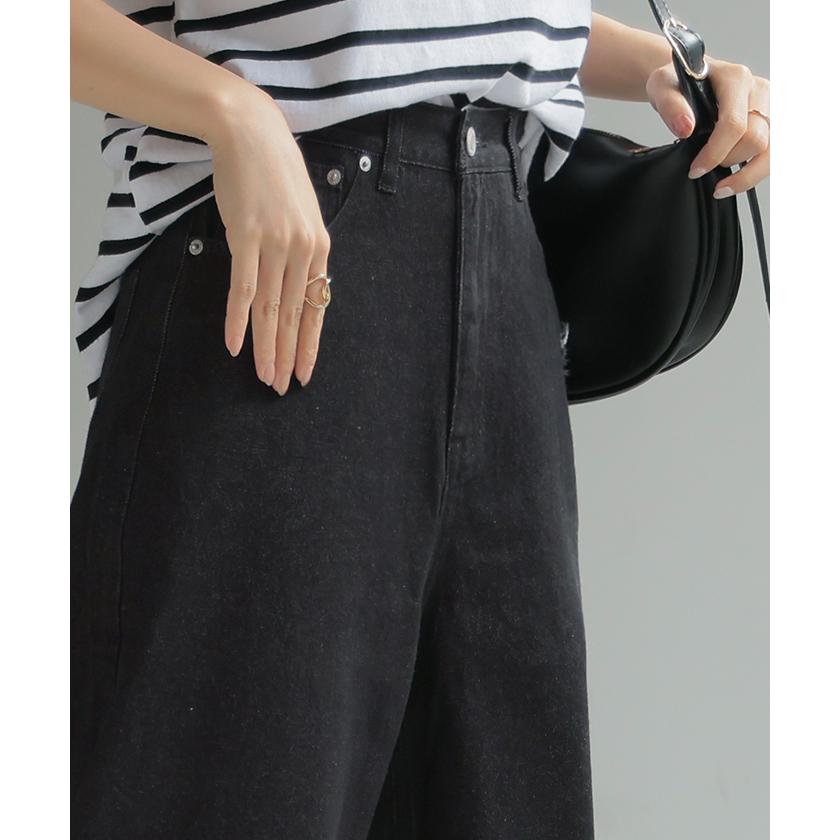 HUG.U（ハグユー） デニム パンツ ワイド 綿100％ レディース ボトムス