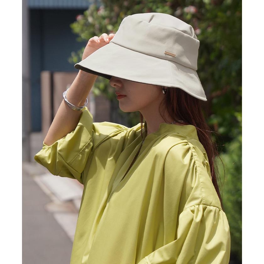 帽子 レディース UVカット 完全遮光 遮光 かわいい UV ハット つば広 洗える 接触冷感 日よけ 紫外線対策 自転車 | HUG.U | 06