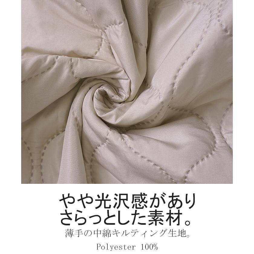 ジャケット キルティング コート レディース アウター ジャンパー キルト フード 無地 刺繍 オーバーサイズ Vネック 中綿 羽織 暖かい ロング ミリタリー | HUG.U | 08