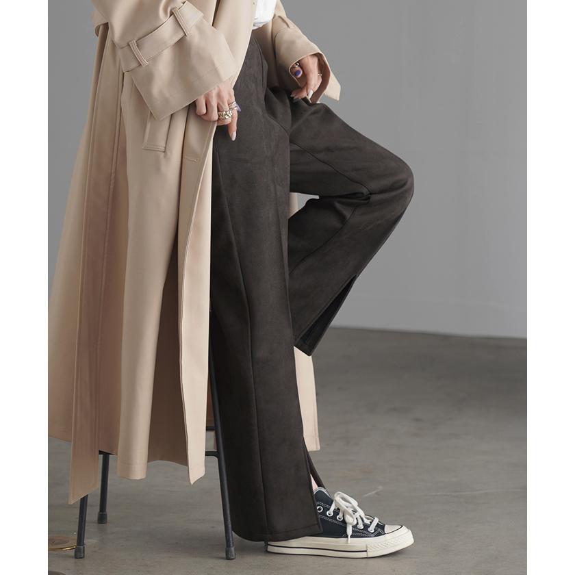パンツ ワイド レディース フレア フレアパンツ ワイドパンツ ロング ロングパンツ スエード ボトムス | HUG.U | 13