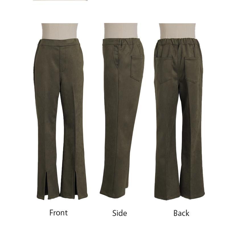 パンツ ワイド レディース フレア フレアパンツ ワイドパンツ ロング ロングパンツ スエード ボトムス | HUG.U | 15