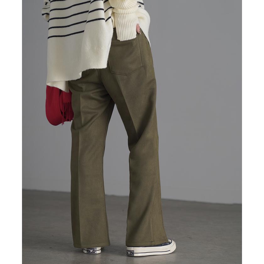 パンツ ワイド レディース フレア フレアパンツ ワイドパンツ ロング ロングパンツ スエード ボトムス | HUG.U | 10
