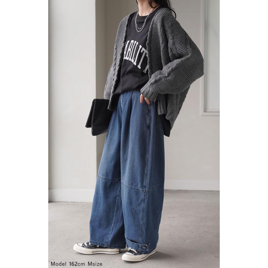 デニム パンツ デニムパンツ カーブ レディース ワイドパンツ ワイド ジーンズ ジーパン カーブパンツ | HUG.U | 08