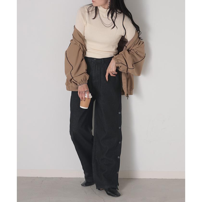 デニム パンツ デニムパンツ レディース ワイドパンツ ワイド ジーンズ ジーパン 体型カバー ボトムス ボトム ストレート ロング ロングパンツ ズボン ゆったり | HUG.U | 12