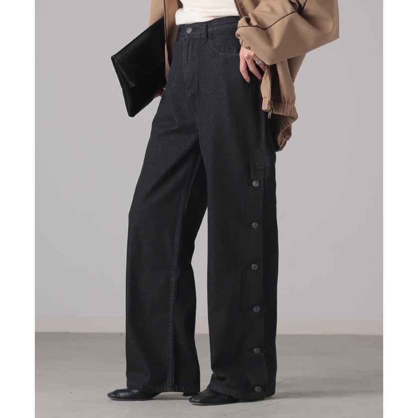 デニム パンツ デニムパンツ レディース ワイドパンツ ワイド ジーンズ ジーパン 体型カバー ボトムス ボトム ストレート ロング ロングパンツ ズボン ゆったり | HUG.U | 06