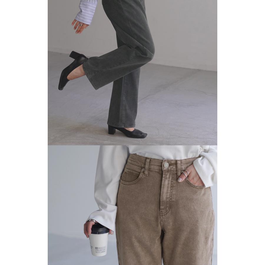 デニム ストレート ボトムス ヴィンテージライク ジーンズ レディース ズボン デニムパンツ ワイド ストレッチ | HUG.U | 10