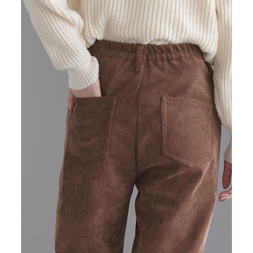パンツ ワイド レディース コーデュロイ ベイカーパンツ ワイドパンツ ロング ロングパンツ 無地 体型カバー | HUG.U | 17