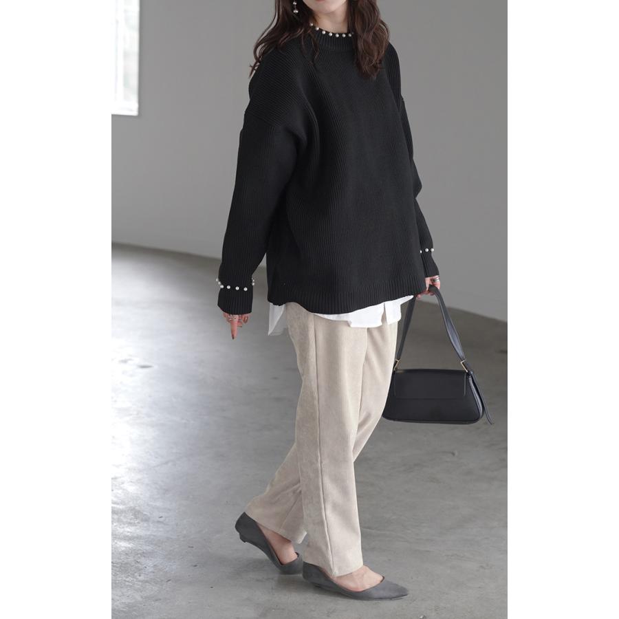 パンツ ワイド レディース コーデュロイ ベイカーパンツ ワイドパンツ ロング ロングパンツ 無地 体型カバー | HUG.U | 20