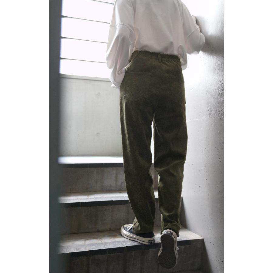 パンツ ワイド レディース コーデュロイ ベイカーパンツ ワイドパンツ ロング ロングパンツ 無地 体型カバー | HUG.U | 12