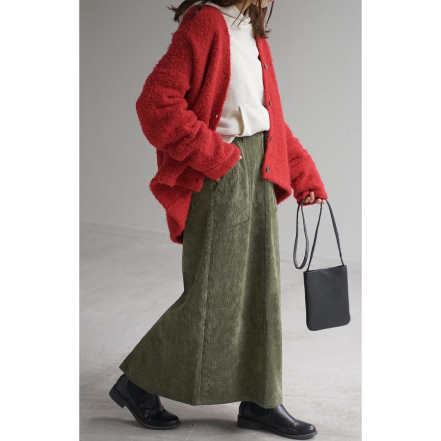 スカート ベイカー コーデュロイ レディース ボトムス 無地 ロング ロングスカート Iライン ハイウエスト | HUG.U | 12