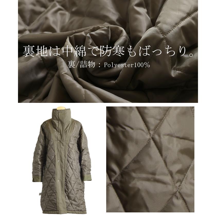 コート 2way ミリタリーコート ロング アウター モッズコート Vネック スタンドカラー 長袖 無地 オーバーサイズ | HUG.U | 18