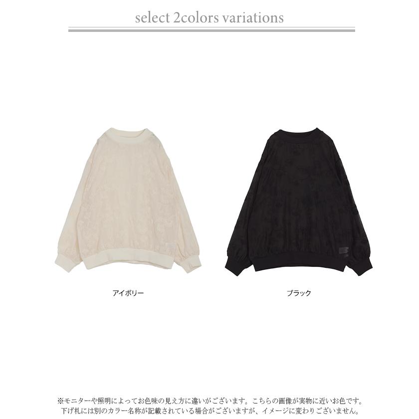 HUG.U（ハグユー） Tシャツ ロンT シアー ジャガード レディース