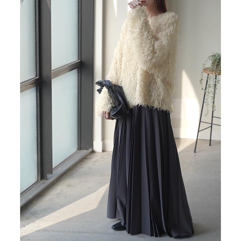 ニット シャギー レディース フリンジ セーター トップス シャギーニット フリンジニット ローケージ ローケージニット プルオーバー モヘア フェザー | HUG.U | 14