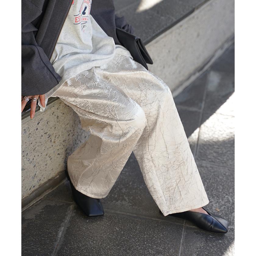 HUG.U（ハグユー） パンツ サテン サテンパンツ ワイドパンツ