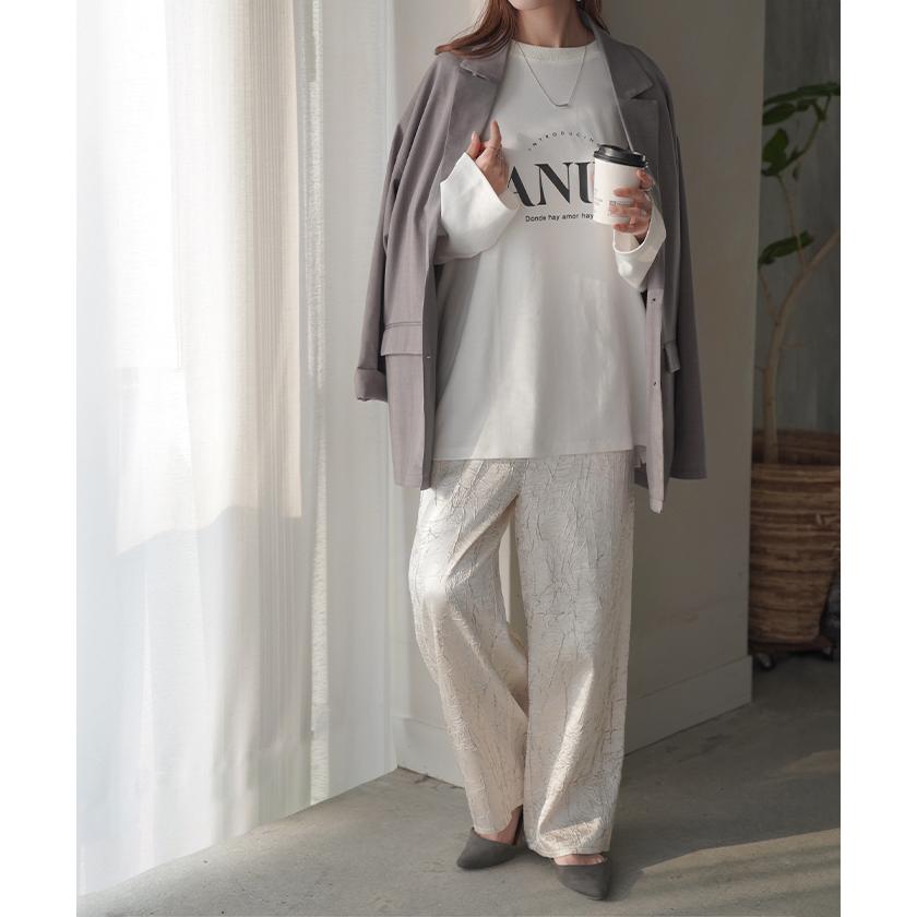 【未使用品】SOU・SOU　Yousou. ストレッチサテンワイドパンツ　灰汁色 ワイドパンツ 【未使用品】SOU・SOU Yousou. ストレッチサテンワイド