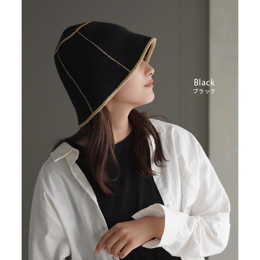 帽子 ニット ハット 手洗い可 レディース 洗える バケットハット バケハ ぼうし 防寒 紫外線対策 ニット帽 | HUG.U | 14