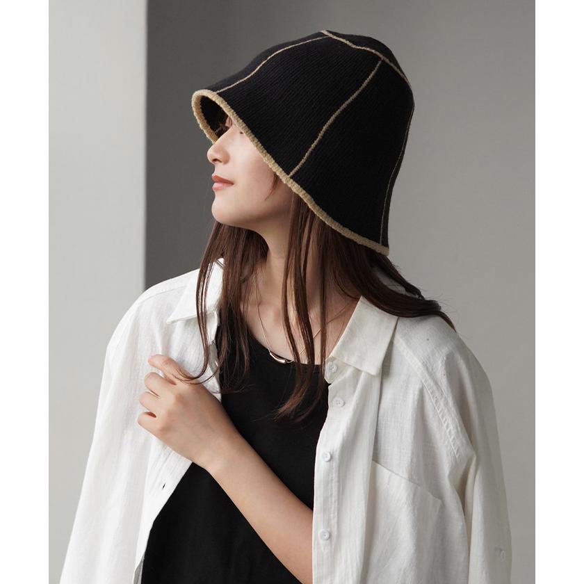 帽子 ニット ハット 手洗い可 レディース 洗える バケットハット バケハ ぼうし 防寒 紫外線対策 ニット帽 | HUG.U | 18