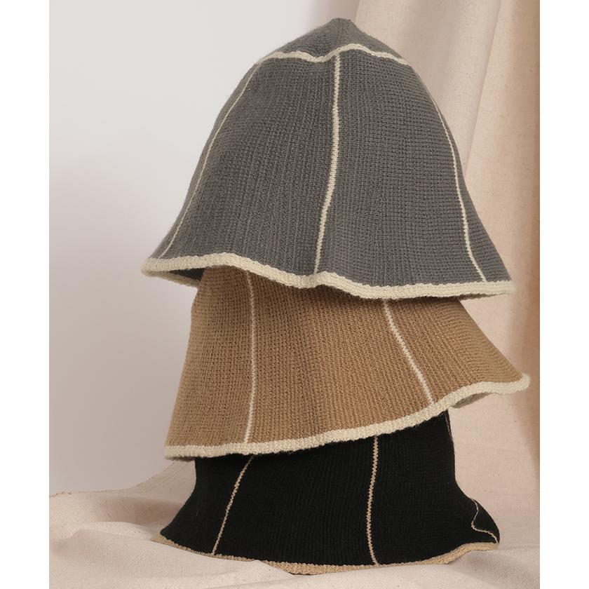 帽子 ニット ハット 手洗い可 レディース 洗える バケットハット バケハ ぼうし 防寒 紫外線対策 ニット帽 | HUG.U | 06