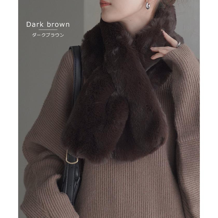 HUG.U ファー ティペット マフラー フェイクファー 厚手