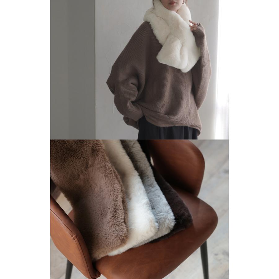 HUG.U ファー ティペット マフラー フェイクファー 厚手